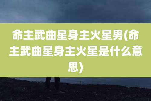 命主武曲星身主火星男(命主武曲星身主火星是什么意思)