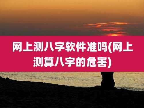 网上测八字软件准吗(网上测算八字的危害)