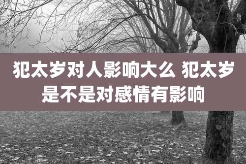 犯太岁对人影响大么 犯太岁是不是对感情有影响