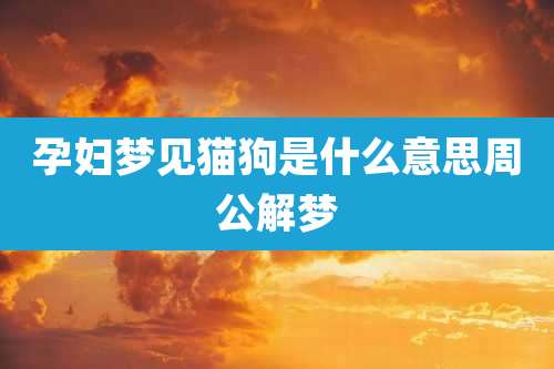 孕妇梦见猫狗是什么意思周公解梦