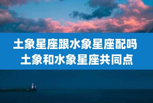 土象星座跟水象星座配吗 土象和水象星座共同点