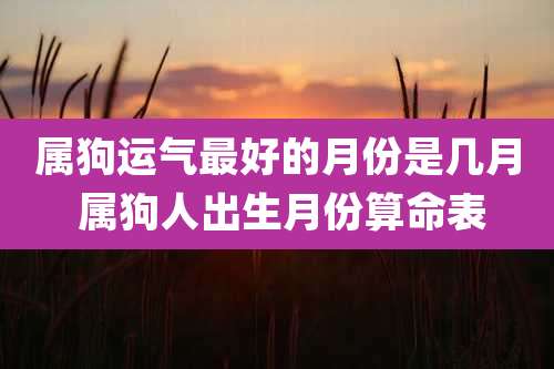 属狗运气最好的月份是几月 属狗人出生月份算命表
