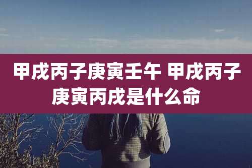 甲戌丙子庚寅壬午 甲戌丙子庚寅丙戌是什么命