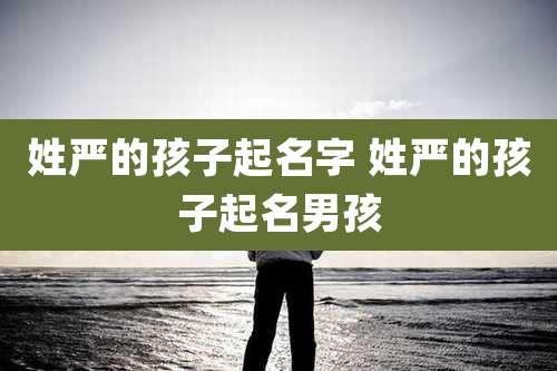 姓严的孩子起名字 姓严的孩子起名男孩