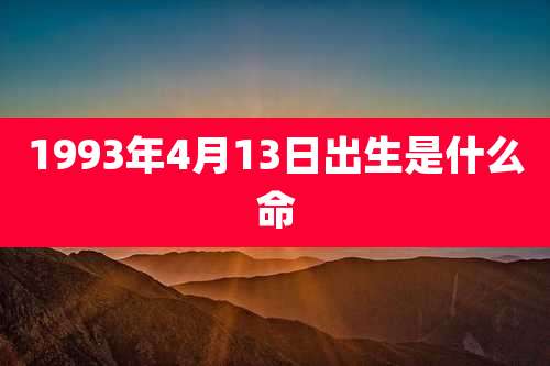 1993年4月13日出生是什么命