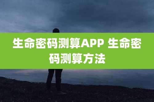 生命密码测算APP 生命密码测算方法