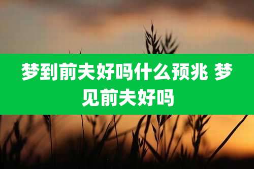 梦到前夫好吗什么预兆 梦见前夫好吗