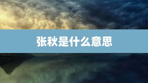 张秋是什么意思