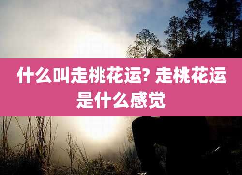 什么叫走桃花运? 走桃花运是什么感觉