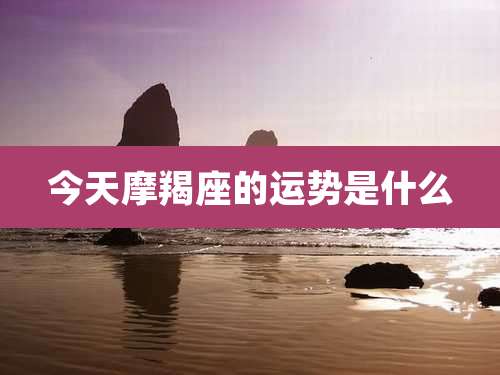 今天摩羯座的运势是什么