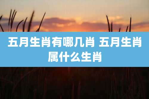 五月生肖有哪几肖 五月生肖属什么生肖