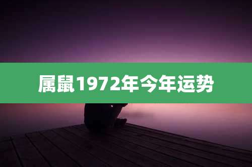 属鼠1972年今年运势
