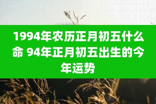 1994年农历正月初五什么命 94年正月初五出生的今年运势
