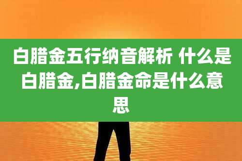 白腊金五行纳音解析 什么是白腊金,白腊金命是什么意思