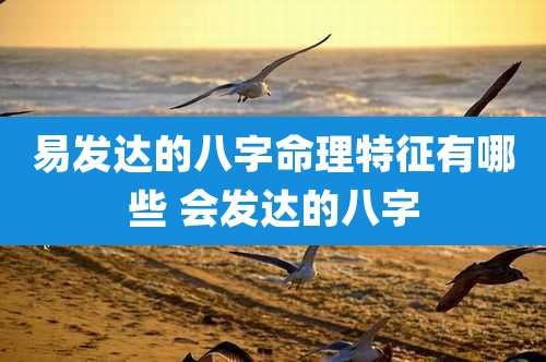 易发达的八字命理特征有哪些 会发达的八字