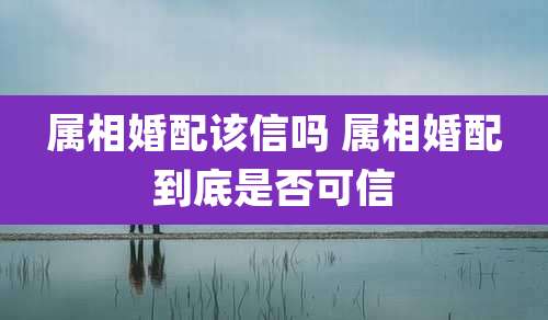 属相婚配该信吗 属相婚配到底是否可信