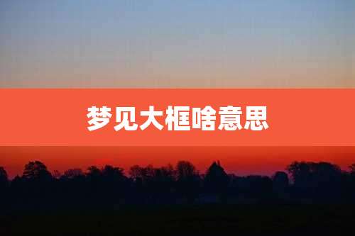梦见大框啥意思