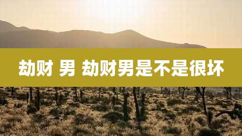 劫财 男 劫财男是不是很坏