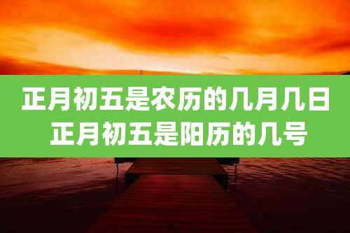正月初五是农历的几月几日 正月初五是阳历的几号