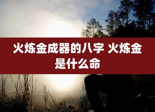 火炼金成器的八字 火炼金是什么命
