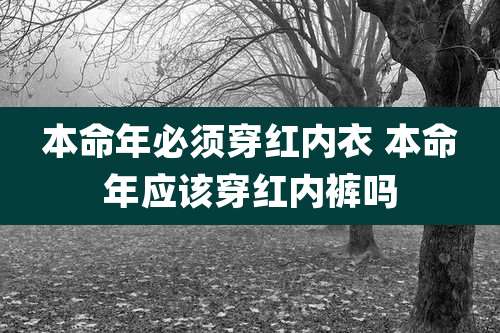 本命年必须穿红内衣 本命年应该穿红内裤吗