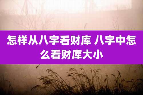 怎样从八字看财库 八字中怎么看财库大小