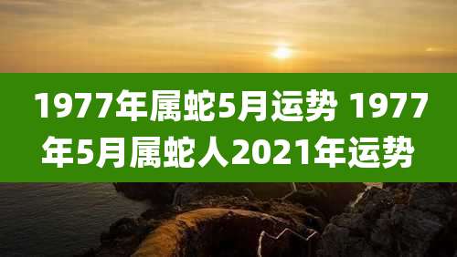 1977年属蛇5月运势 1977年5月属蛇人2021年运势