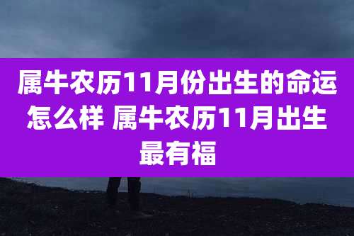 属牛农历11月份出生的命运怎么样 属牛农历11月出生最有福