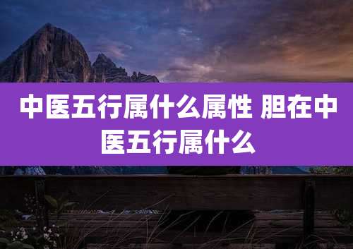 中医五行属什么属性 胆在中医五行属什么