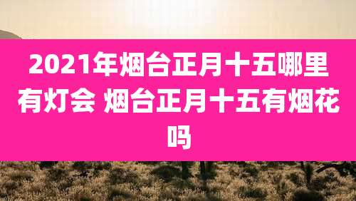 2021年烟台正月十五哪里有灯会 烟台正月十五有烟花吗