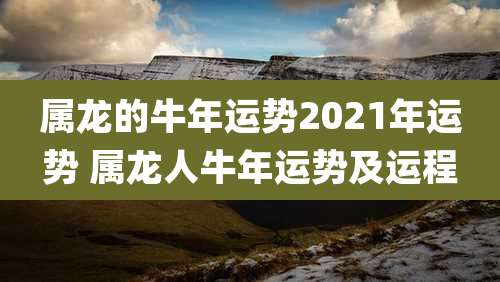 属龙的牛年运势2021年运势 属龙人牛年运势及运程