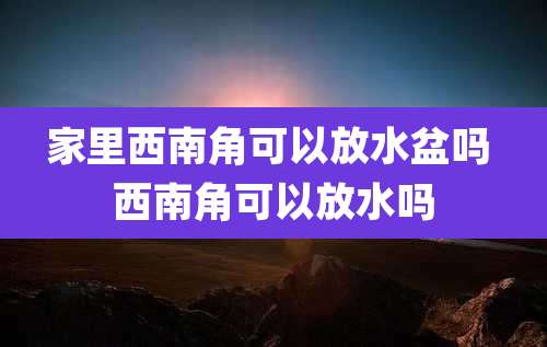 家里西南角可以放水盆吗 西南角可以放水吗