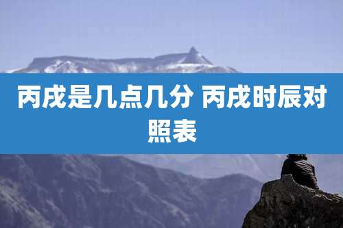 丙戌是几点几分 丙戌时辰对照表