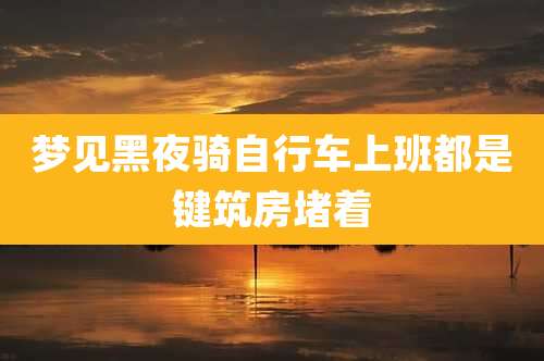 梦见黑夜骑自行车上班都是键筑房堵着