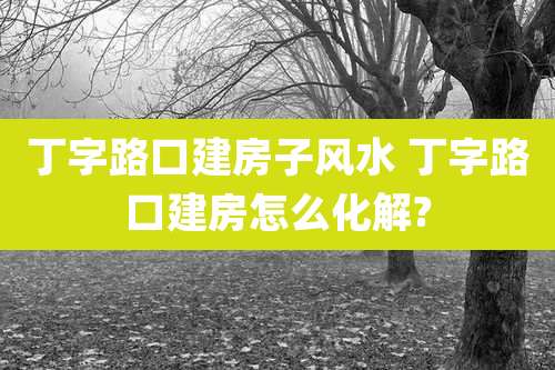 丁字路口建房子风水 丁字路口建房怎么化解?