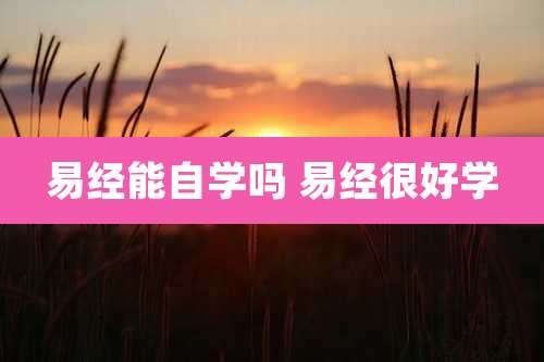 易经能自学吗 易经很好学