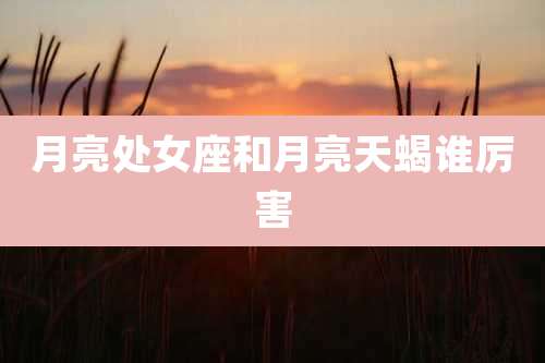 月亮处女座和月亮天蝎谁厉害