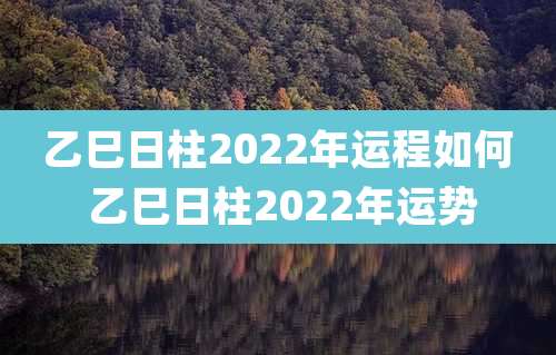乙巳日柱2022年运程如何 乙巳日柱2022年运势