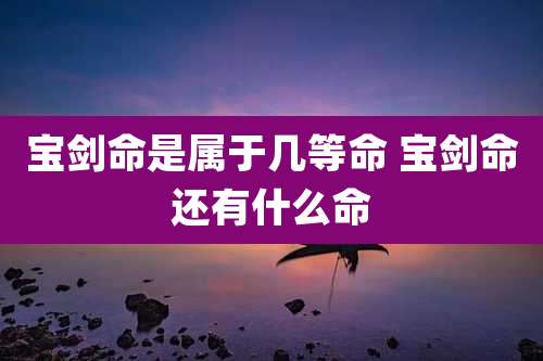 宝剑命是属于几等命 宝剑命还有什么命