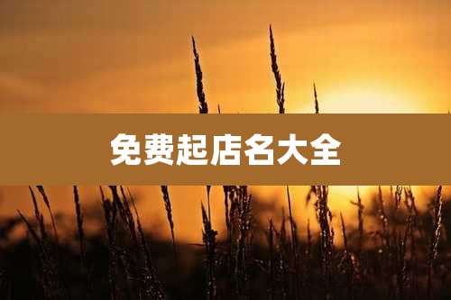 免费起店名大全