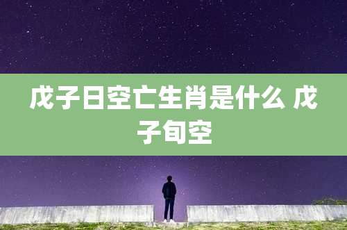 戊子日空亡生肖是什么 戊子旬空