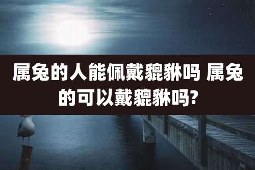 属兔的人能佩戴貔貅吗 属兔的可以戴貔貅吗?