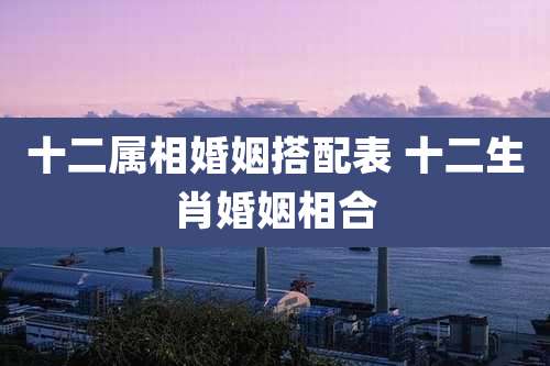 十二属相婚姻搭配表 十二生肖婚姻相合