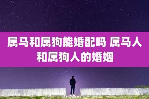 属马和属狗能婚配吗 属马人和属狗人的婚姻