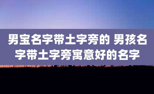 男宝名字带土字旁的 男孩名字带土字旁寓意好的名字