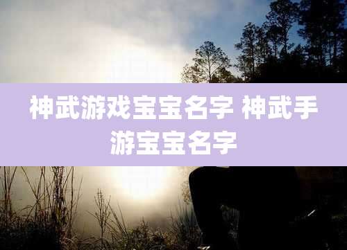 神武游戏宝宝名字 神武手游宝宝名字