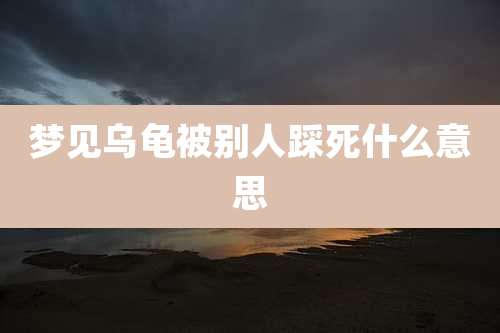 梦见乌龟被别人踩死什么意思