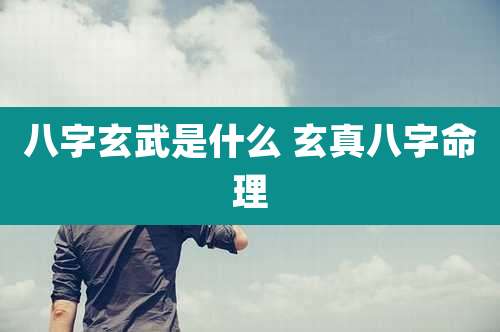 八字玄武是什么 玄真八字命理