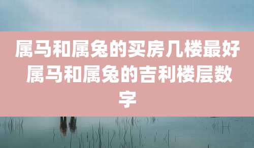 属马和属兔的买房几楼最好 属马和属兔的吉利楼层数字