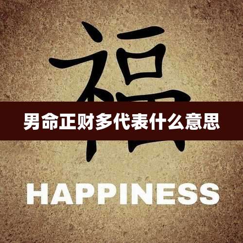 男命正财多代表什么意思